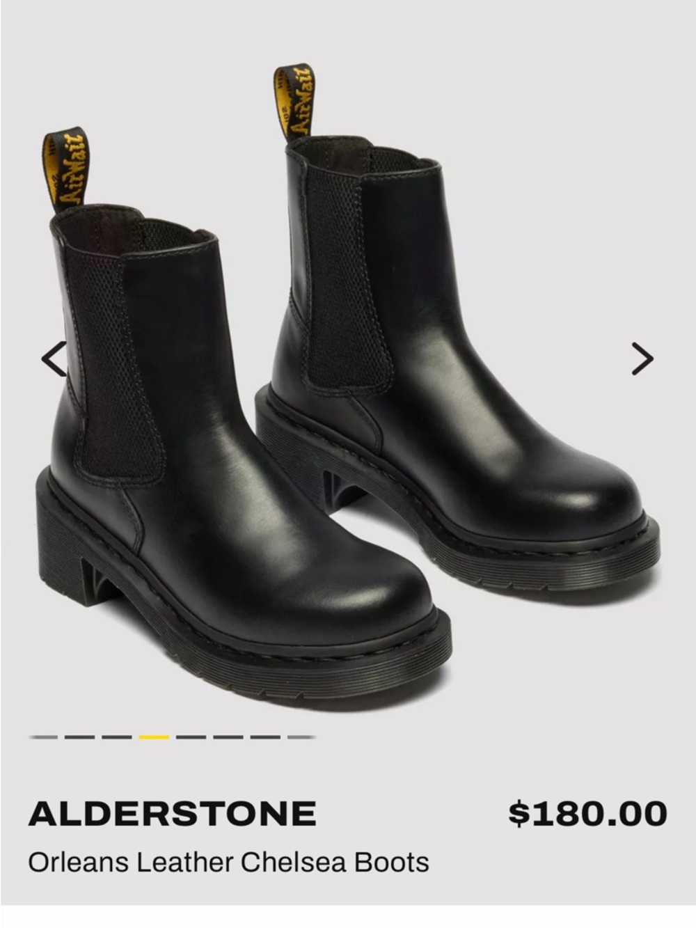 Dr. Martens Alderstone Orleans Leather Black Leather Chelsea Ankle Boots - Picture 2 of 7